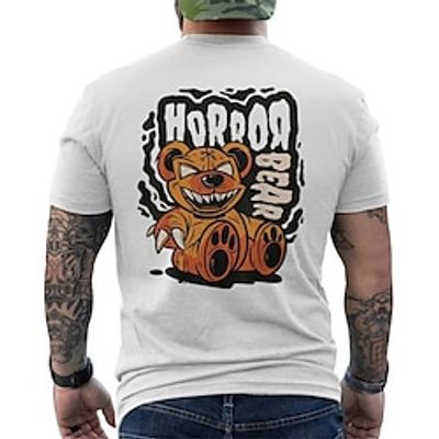 Funny Toy Bear White Red Army Green T shirt Tee Men's Graphic Cotton Blend Shirt Sports Classic Shirt Short Sleeve Comfortable Tee Sports Outdoor Holiday Summer Fashion Designer Clothing S M L XL XXL Lightinthebox