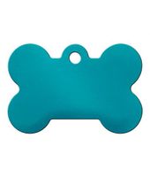 The Hillman Id Tag - Bone Aluminum Turquoise Dog And Cat
