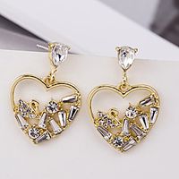 Swan in Heart Dangle Earrings Drop Earrings Earrings Heart Sweet Heart Wedding Birthday Simple Elegant Fashion French Earrings Jewelry Gold For Party Evening Gift Vacation Birthday Festival 1 Pair Lightinthebox - thumbnail