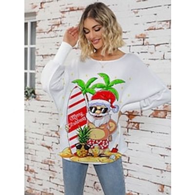 Women's Ugly Christmas Sweater Pullover Sweater Jumper Crew Neck Ribbed Knit Polyester Knitted Print Fall Winter Regular Outdoor Christmas Holiday Daily Stylish Casual Long Sleeve Letter Santa Claus Lightinthebox Women's Ugly Christmas Sweater Pullover Sweater Jumper Crew Neck Ribbed Knit Polyester Knitted Print Fall Winter Regular Outdoor Christmas Holiday Daily Stylish Casual Long Sleeve Letter Santa Claus Lightinthebox