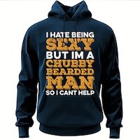 Valentine's Day Letter Graphic Men's Fashion 3D Print Hoodie Sports Outdoor Holiday Vacation Hoodies Black Navy Blue Hooded Print Front Pocket Spring   Fall Designer Hoodie Lightinthebox - thumbnail