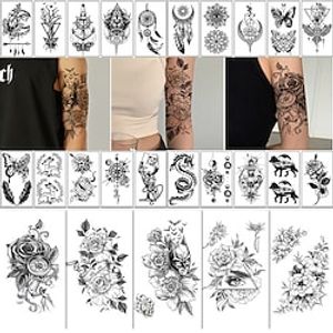 3D Daisy Temporary Tattoos for Women Girls Flowers Fake Tattoos Body Art Stickers for Hand Neck Wrist Arm 25 Sheets Lightinthebox