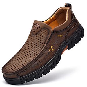 Men's Loafers  Slip-Ons Comfort Loafers Business Casual Vintage Athletic Outdoor Walking Shoes Trail Running Shoes Nappa Leather Cowhide Breathable Handmade Non-slipping Booties / Ankle Boots Light miniinthebox