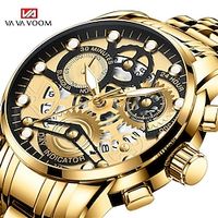 VA VA VOOM Top Brand Original Watch for Men's Waterproof Stainless Steel Quartz Analog Fashion Business date Wristwatches Lightinthebox - thumbnail
