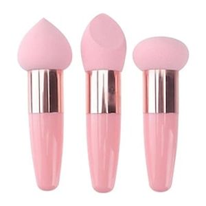 3Pcs Makeup Sponge Beauty Foundation Blending Sponge Makeup Sponge Wedge Foundation Sponges With Handle Cosmetic Blender Professional Beauty Sponge Blender Lightinthebox