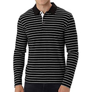 Men's Golf Shirt Striped Button-Down Long Sleeve Street Tops Cotton Sportswear Casual Fashion Comfortable Light gray Black Dark Gray Lightinthebox