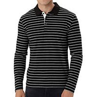 Men's Golf Shirt Striped Button-Down Long Sleeve Street Tops Cotton Sportswear Casual Fashion Comfortable Light gray Black Dark Gray Lightinthebox - thumbnail