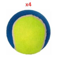 Trixie Tennis Ball Toy For Dogs - Blue & Lime 10cm (Pack Of 4)