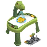 Little Story DIY T Rex 3-IN-1 Spinning Puzzle Block Table Projection Drawing Board & Learning Table Set 81 Pcs STEM Series - Multicolor LS_BT&PDBS_GR