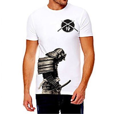Men's Unisex Tee T shirt Shirt Hot Stamping Graphic Prints Soldier Plus Size Print Short Sleeve Casual Tops Cotton Basic Fashion Designer Big and Tall Round Neck White / Summer miniinthebox