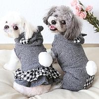 Petstyle Autumn Winter New Checkered Little Bear Couple Hoodie Comfortable Lightinthebox - thumbnail