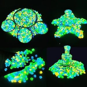 500 Pcs Garden Decoration Pebbles Luminous Stone Glow In Dark Decorative Pebbles Outdoor Fish Tank Aquarium Decoration miniinthebox
