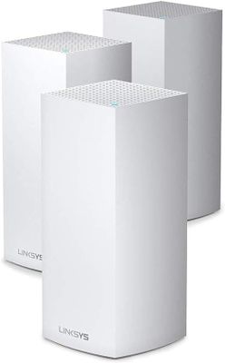 Linksys Mx12600 Velop Tri-Band Wifi 6 System (Ax4200) Wifi Router, Extender For Seamless Coverage Of Up Faster Speed For 120+ Devices, 3-Pack, White