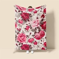 Foral Flannel Throw Blankets Warm All Seasons Room Decoration Gifts Home Decor Lightinthebox - thumbnail