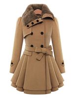 Fold-Over Collar Plain Coat