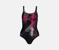 Womens Pacer One Piece Swimwear  Black/Rose - thumbnail