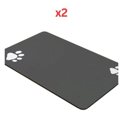 Cozy Paws Paw Print Synthetic Rubber Dog Feeding Mat - 11.81X15.75inch (Pack of 2)