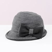 Hats Wool  Cotton Bowler  Cloche Hat Bucket Hat Floppy Hat Wedding Casual Elegant Retro With Bowknot Splicing Headpiece Headwear Lightinthebox - thumbnail