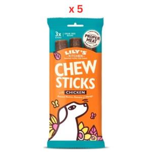 Lily's Kitchen Dog Chew Sticks With Chicken Dog Treats 120G Pack Of 5