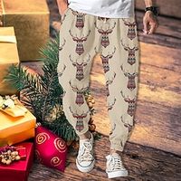 Men's Christmas Pants Joggers Trousers Beach Pants Drawstring Elastic Waist 3D Print Graphic Prints Christmas Comfort Breathable Sports Outdoor Casual Daily Streetwear Designer Green Purple Lightinthebox - thumbnail