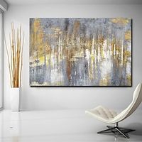 Wall Art Canvas Prints Painting Artwork Picture Abstract Knife Painting Golden Landscape Home Decoration Decor Rolled Canvas No Frame Unframed Unstretched miniinthebox - thumbnail