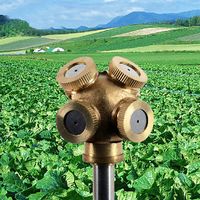 1/4 Inch 4 Hole Brass Spray Nozzle Garden Sprinklers Irrigation Fitting