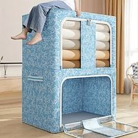 Large Capacity Clear Storage Box, Foldable Blanket Comforters Quilt Packing Cube, Portable Storage Bin Basket For Moving Bedroom miniinthebox - thumbnail