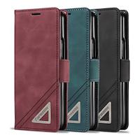 Phone Case For Samsung Galaxy Z Fold 5 Z Fold 4 Z Fold 3 Wallet Case Magnetic Full Body Protective Kickstand Retro PC PU Leather Lightinthebox