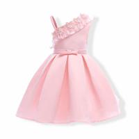 Pink Girls Floral Princess Party Dresses - thumbnail