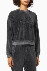 Washed Velvet Sweatshirt in Cotton Blend