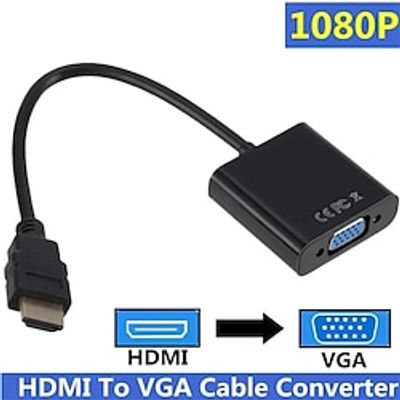 1080P HDMI-compatible to VGA Adapter Digital to Analog Converter Cable For Xbox PS4 PC Laptop TV Box to Projector Displayer HDTV Lightinthebox
