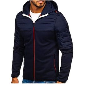 Men's Hoodie Zip Hoodie Sweatshirt Sweat Jacket Black Navy Blue Gray Hooded Color Block Sports  Outdoor Sports Streetwear Basic Casual Big and Tall Winter Fall Clothing Apparel Hoodies Sweatshirts  miniinthebox