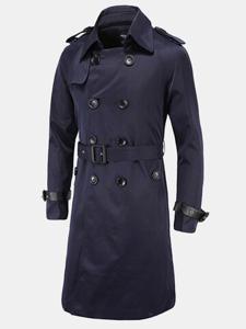 Double-breasted Slim Fit Trench Coat for Men