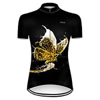 21Grams Women's Short Sleeve Cycling Jersey Summer Nylon Polyester Black / Yellow Butterfly Solid Color Oktoberfest Beer Bike Jersey Top Mountain Bike MTB Road Bike Cycling Ultraviolet Resistant miniinthebox - thumbnail