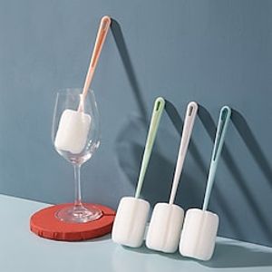Cup Brush Cup Magic Brush Water Cup Cleaning Long-handle Bottle Washing Brush No Dead Corner Tea Stain Removal Sponge Small Brush Lightinthebox