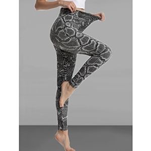 Women's Skinny Pants Trousers Leggings Azure Grey Red High Waist Fashion Streetwear Street Daily Going out Full Length Breathability Snake Print S M L XL 2XL Lightinthebox