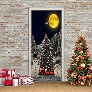 Christmas Decorative Door Sticker 3d Simulation Movable Waterproof Wall Sticker Diy Wallpaper For Bedroom Living Room miniinthebox