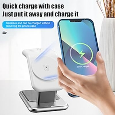 3-in-1 Wireless Charger Magnetic Aluminum Base Magsafe Watch Char ging Stand For Apple For Cellphone miniinthebox 3-in-1 Wireless Charger Magnetic Aluminum Base Magsafe Watch Char ging Stand For Apple For Cellphone miniinthebox