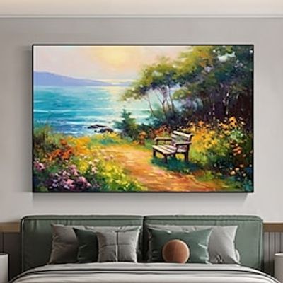 Abstract Canvas Painting Landscape Painting Handpainted Original Oil Painting  Artwork Heavy Texture Painting Palette Knife Painting No Frame Lightinthebox