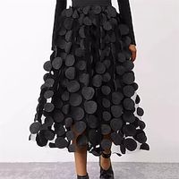 Women's Mardi Gras Skirt A Line Swing Maxi Polyester Black White Pink Royal Blue Skirts Summer Tulle High Waist Fashion Casual Date Vacation One-Size Lightinthebox - thumbnail