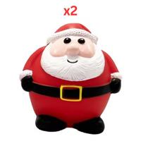 Christmas Plush Squeaky Dog Toy Santa Bear (Pack of 2)