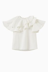 Asymmetric Textured Collar Top