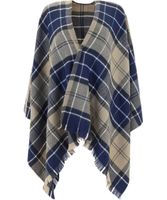 Beige/Blue Acrylic Poncho Beige/Blue Acrylic Poncho