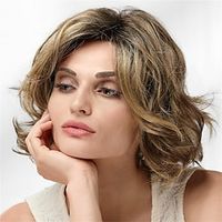 Synthetic Wig Curly With Bangs Machine Made Wig Short A1 A2 Synthetic Hair Women's Soft Fashion Easy to Carry Blonde Brown miniinthebox