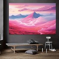 Landscape Wall Art Canvas Pink Mountains Prints and Posters Pictures Decorative Fabric Painting For Living Room Pictures No Frame miniinthebox