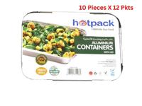 Hotpack Aluminium Container Base With Lid 10 Pieces - HSM83185