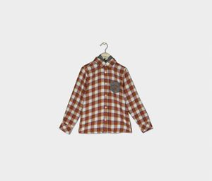 Baby Boys Casual Plaid Long Sleeves Shirt  Red