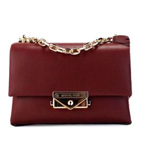 Michael Kors Cece Small Dark Cherry Vegan Leather Convertible Flap Crossbody Bag - 67924