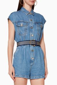Belted Denim Jumpsuit