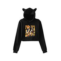Inspired by Haikyuu Karasuno High Cosplay Costume Crop Top Hoodie Polyester / Cotton Blend Graphic Printing Harajuku Graphic Crop Top For Women's / Men's miniinthebox - thumbnail